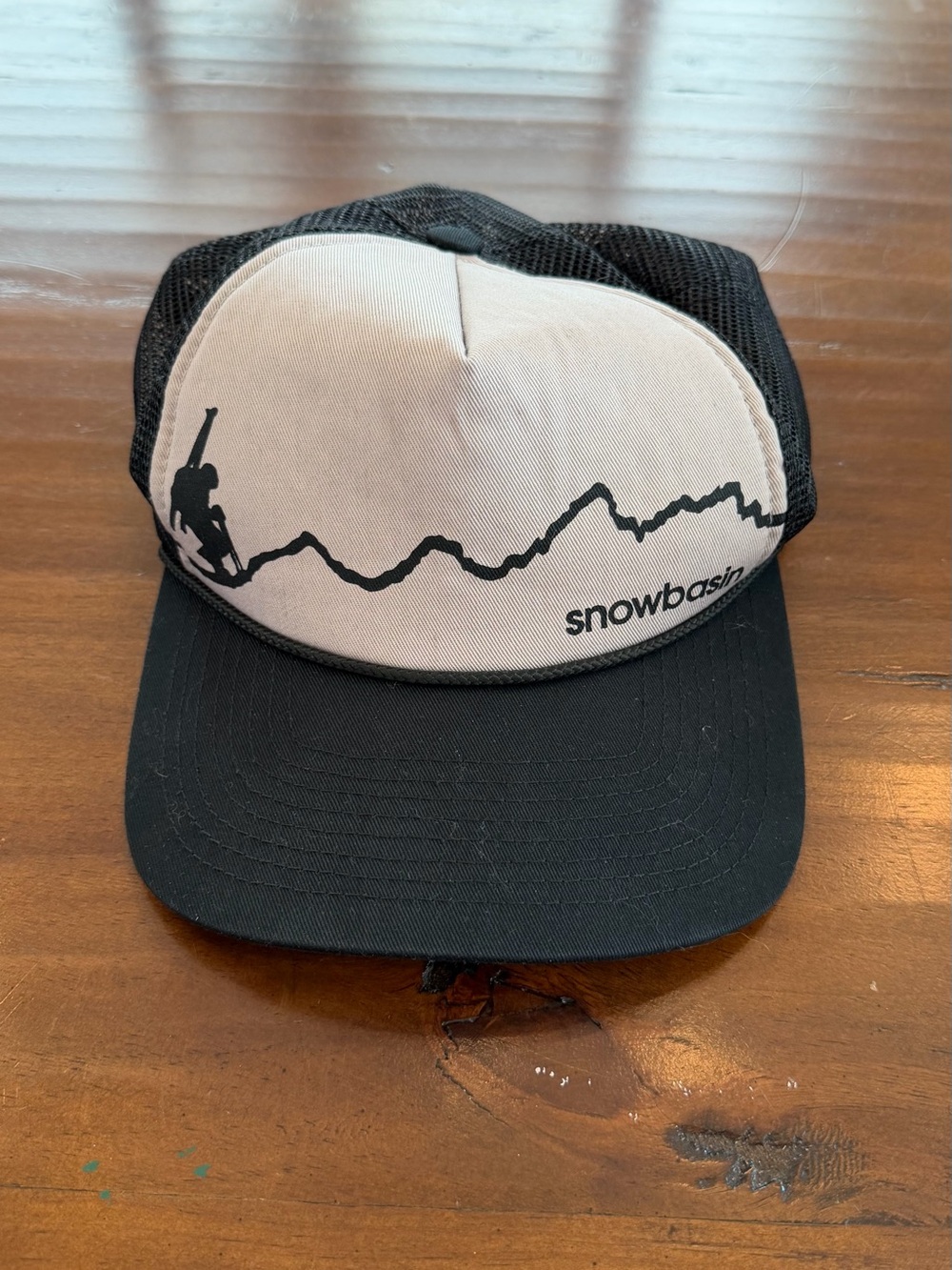 Snowbasin Ski Black and Cream Trucker Hat